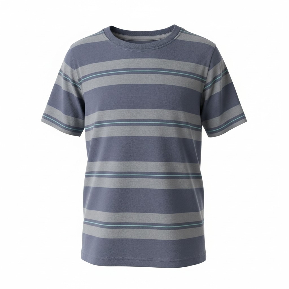 Wonder Nation Striped Boys Shirt in Blue and Gray EUC S 6-7